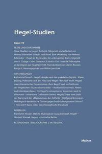 Cover image for Hegel-Studien / Hegel-Studien Band 19 (1984)