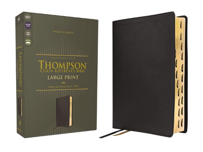 Cover image for ESV, Thompson Chain-Reference Bible, Large Print, Leathersoft, Black, Red Letter, Thumb Indexed