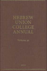 Cover image for Hebrew Union College Annual Vol. 92 (2021)