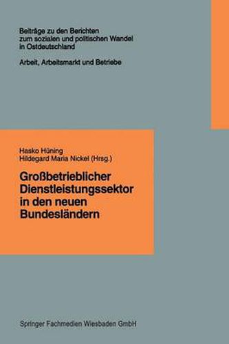Cover image for Grossbetrieblicher Dienstleistungssektor in Den Neuen Bundeslandern: Finanzdienstleistungen, Einzelhandel, Krankenpflege