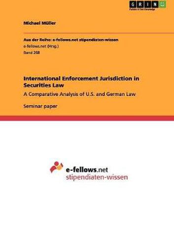 Cover image for International Enforcement Jurisdiction in Securities Law: A Comparative Analysis of U.S. and German Law