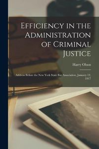 Cover image for Efficiency in the Administration of Criminal Justice: Address Before the New York State Bar Association, January 12, 1917