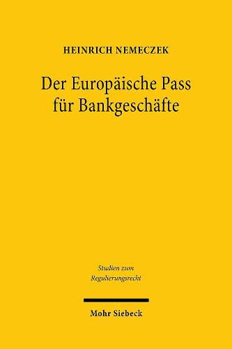 Cover image for Der Europaische Pass fur Bankgeschafte