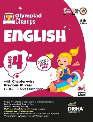 Cover image for Olympiad Champs English Class 4 with Chapter-Wise Previous 10 Year (2013 - 2022) Questions Complete Prep Guide with Theory, Pyqs, Past & Practice Exercise