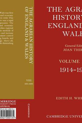 Cover image for The Agrarian History of England and Wales: Volume 8, 1914-1939