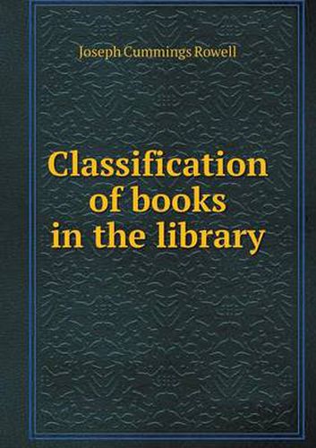 Cover image for Classification of books in the library