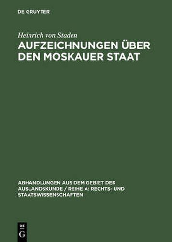 Aufzeichnungen uber den Moskauer Staat