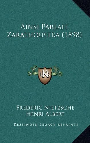 Cover image for Ainsi Parlait Zarathoustra (1898)