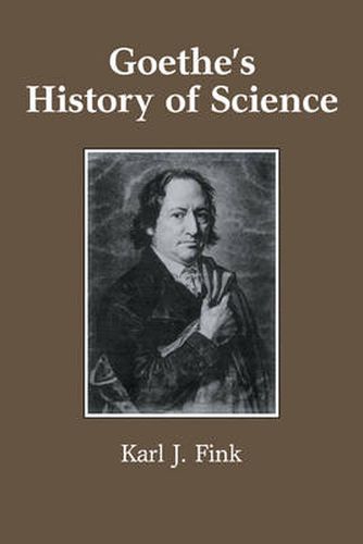 Cover image for Goethe's History of Science