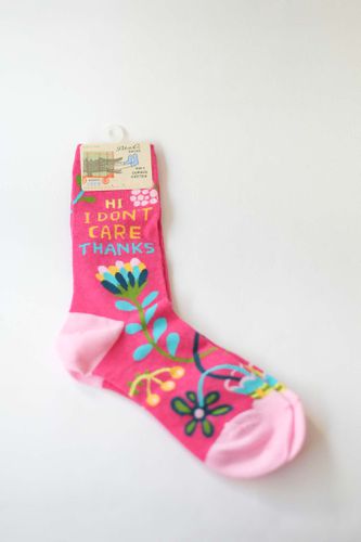 I Don't Care Crew Socks