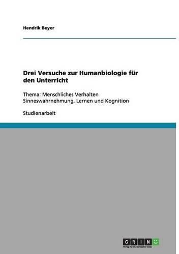 Cover image for Drei Versuche Zur Humanbiologie Fur Den Unterricht