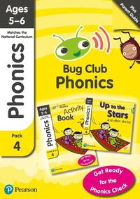 Cover image for Phonics - Learn at Home Pack 4 (Bug Club), Phonics Sets 10-12 for ages 5-6 (Six stories + Parent Guide + Activity Book)