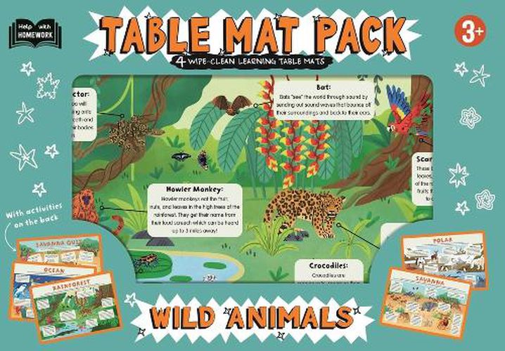 First Time Learning Wild Animals Table Mat Pack
