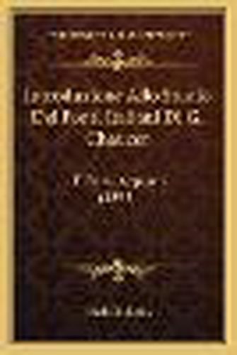 Introduzione Allo Studio Dei Fonti Italiani Di G. Chaucer: E Primi Appunti (1895)