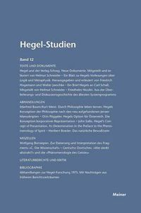 Cover image for Hegel-Studien / Hegel-Studien Band 12 (1977)