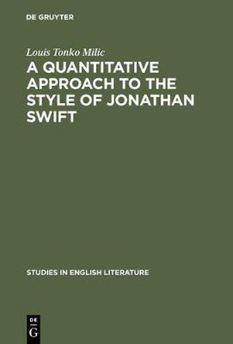 Cover image for A quantitative approach to the style of Jonathan Swift