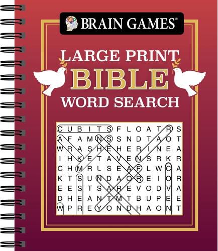 Cover image for Brain Games - Large Print Bible Word Search (Red)