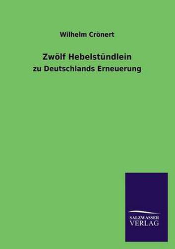 Cover image for Zwolf Hebelstundlein