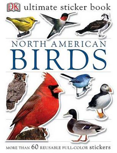 Cover image for Ultimate Sticker Book: North American Birds: Over 60 Reusable Full-Color Stickers