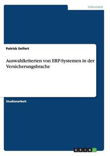 Cover image for Auswahlkriterien von ERP-Systemen in der Versicherungsbrache