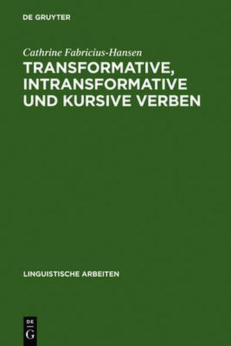 Cover image for Transformative, intransformative und kursive Verben