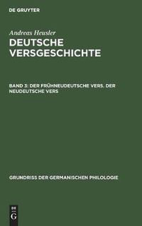 Cover image for Der Fruhneudeutsche Vers. Der Neudeutsche Vers