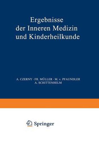 Cover image for Ergebnisse Der Inneren Medizin Und Kinderheilkunde: Achtundfunfzigster Band