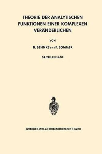 Cover image for Theorie Der Analytischen Funktionen Einer Komplexen Veranderlichen