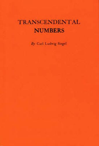 Cover image for Transcendental Numbers. (AM-16)