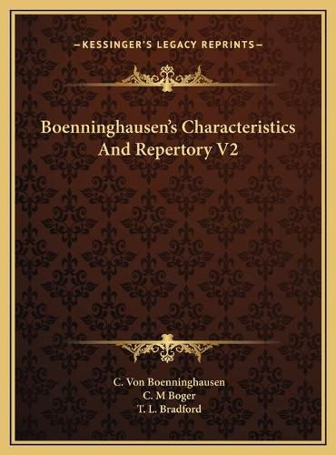 Cover image for Boenninghausen's Characteristics and Repertory V2