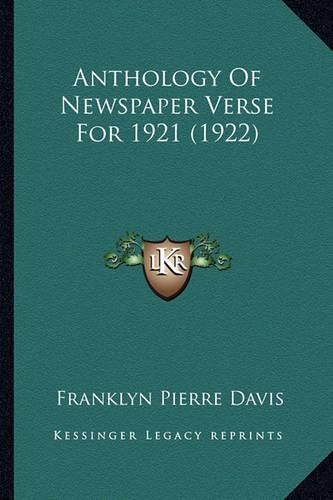 Cover image for Anthology of Newspaper Verse for 1921 (1922)