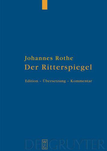 Cover image for Der Ritterspiegel: Herausgegeben, UEbersetzt Und Kommentiert