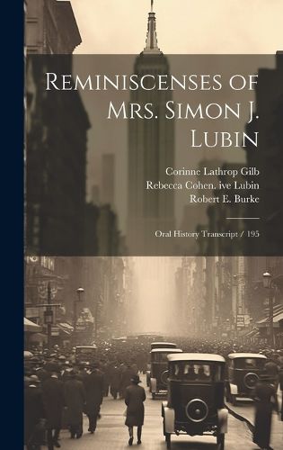 Cover image for Reminiscenses of Mrs. Simon J. Lubin