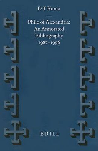 Philo of Alexandria: An Annotated Bibliography 1987-1996, with Addenda for 1937-1986