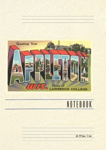 Cover image for Vintage Lined Notebook Greetings from Appleton, Wisconsin
