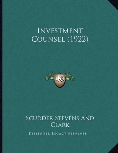 Cover image for Investment Counsel (1922)