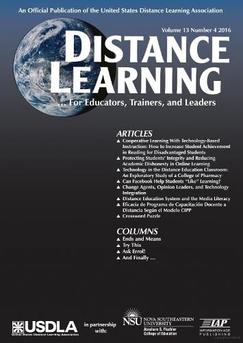 Cover image for Distance Learning, Volume 13, Issue 4