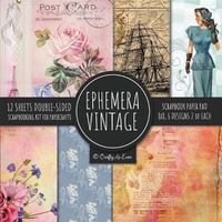 Cover image for Ephemera Vintage Scrapbook Paper Pad 8x8 Scrapbooking Kit for Papercrafts, Cardmaking, DIY Crafts, Old Retro Theme, Decoupage Designs