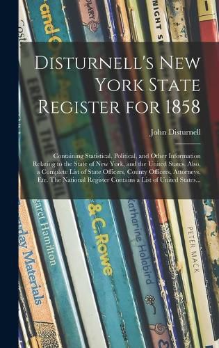 Cover image for Disturnell's New York State Register for 1858