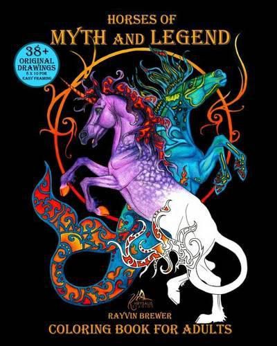 Cover image for Horses of Myth and Legend: Coloring Book for Adults