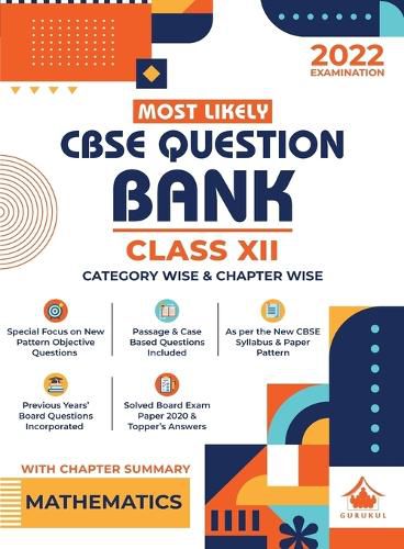 Cover image for Most Likely Question Bank - Mathematics: Cbse Class 12 for 2022 Examination