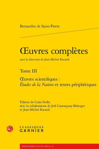 Cover image for Oeuvres Completes. Tome III: Oeuvres Scientifiques: Etudes de la Nature Et Textes Peripheriques