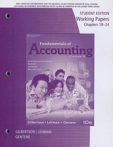 Working Papers for Gilbertson/Lehman/Gentene's Fundamentals of  Accounting: Course 2, 10th