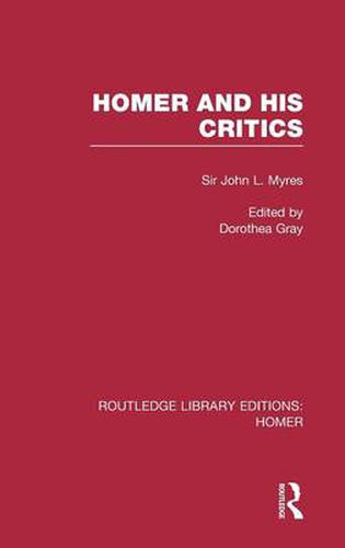 Cover image for Homer and His Critics