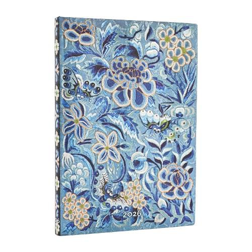 Cover image for 2026 Blue Willow (Celebrate Hanfu) Midi 12-month Horizontal Softcover Flexi Dayplanner 2026 (Elastic Band Closure)