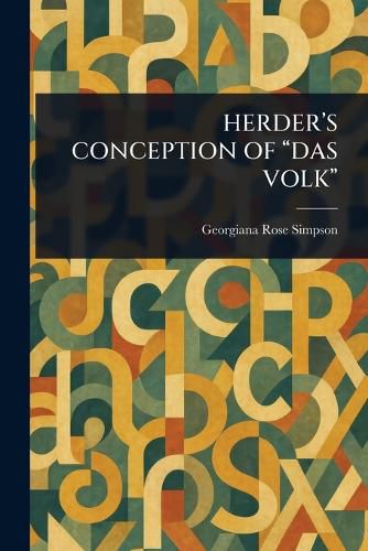 Cover image for Herder's Conception of "Das Volk"