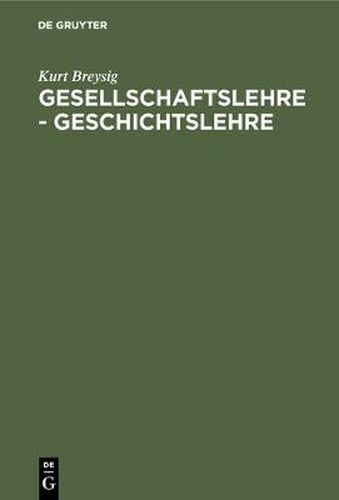 Cover image for Gesellschaftslehre - Geschichtslehre