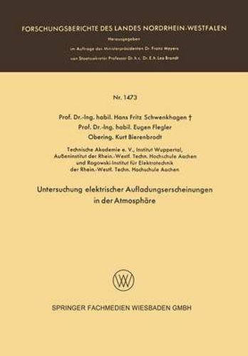 Cover image for Untersuchung Elektrischer Aufladungserscheinungen in Der Atmosphare