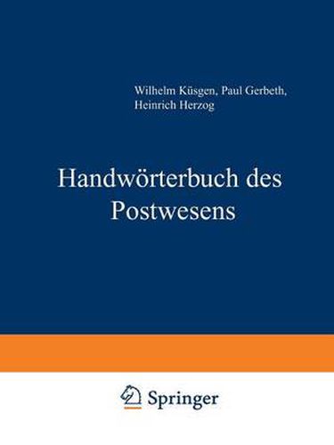 Handwoerterbuch Des Postwesens