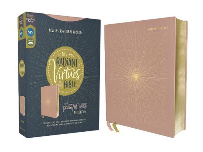 Cover image for NIV, Radiant Virtues Bible: A Beautiful Word Collection, Cloth over Board, Pink, Red Letter, Comfort Print: Explore the virtues of faith, hope, and love